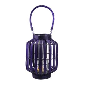 20" Tropicalia Deep Purple Cabana Tiki Bar Votive Candle Holder Lantern