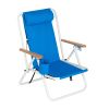 Portable High Strength Beach Chair with Adjustable Headrest Blue