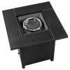 28-Inch Fire Table,50000 BTU Gas Firepit with Volcanic Stone Black