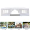 0'x30' Outdoor Party Tent with 8 Removable Sidewalls, Waterproof Canopy Patio Wedding Gazebo, White