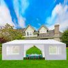 0'x30' Outdoor Party Tent with 8 Removable Sidewalls, Waterproof Canopy Patio Wedding Gazebo, White