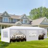 0'x30' Outdoor Party Tent with 8 Removable Sidewalls, Waterproof Canopy Patio Wedding Gazebo, White