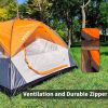 2/6 Family Camping Tents, Outdoor Double Layers Waterproof Windproof with Top Roof Rainproof and Large Mesh Windows Portable Easy Set Up Camping Gear