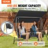 VEVOR 2-Seat Patio Swing Chair, Outdoor Patio Swing with Adjustable Canopy, Porch Swing with Storage Bag and Rotating Tray, Oxford Fabric and Alloy St