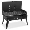 16.7x10x17.7in Portable Charcoal Grill Foldable BBQ Suitcase Grill Shelf For Outdoor Camping Picnics Garden Grilling