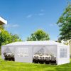 0'x30' Outdoor Party Tent with 8 Removable Sidewalls, Waterproof Canopy Patio Wedding Gazebo, White