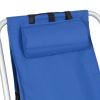 Portable High Strength Beach Chair with Adjustable Headrest Blue