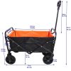 Folding Wagon Garden Shopping Beach Cart (black+yellow)