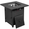 28-Inch Fire Table,50000 BTU Gas Firepit with Volcanic Stone Black