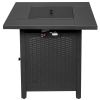 28-Inch Fire Table,50000 BTU Gas Firepit with Volcanic Stone Black