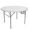 48inch Round Folding Table Outdoor Folding Utility Table White