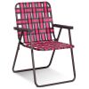 6 Pieces Folding Beach Chair Camping Lawn Webbing Chair