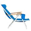 Portable High Strength Beach Chair with Adjustable Headrest Blue