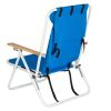 Portable High Strength Beach Chair with Adjustable Headrest Blue