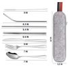 8Pcs Travel Silverware Set with Case Portable Utensils for Lunch Box Silverware Camping Cutlery Brush Stainless Steel Cutlery for Work Office Knife Fo