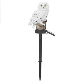 Solar Powered Owl Garden Light IP65 Waterproof LED Owl Landscape Lamp Decorative Lawn Lights (Color: White)