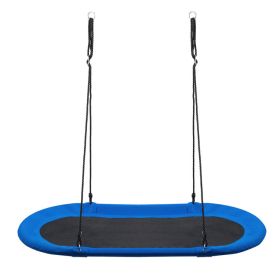 60 Inch Saucer Surf Outdoor Adjustable Swing Set (Color: Blue)