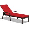 Outdoor Adjustable Reclining Patio Rattan Lounge Chair with Adjustable Backrest