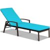 Outdoor Adjustable Reclining Patio Rattan Lounge Chair with Adjustable Backrest