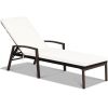 Outdoor Adjustable Reclining Patio Rattan Lounge Chair with Adjustable Backrest