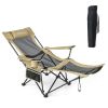 Camping Lounge Chair with Detachable Footrest Adjustable Backrest