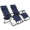 2 Pieces Oversize Lounge Chair with Cup Holder of Heavy Duty for outdoor