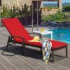 Outdoor Adjustable Reclining Patio Rattan Lounge Chair with Adjustable Backrest