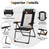 2 Pieces Patio Adjustable Folding Recliner Chairs with 7 Level Adjustable Backrest