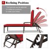 Outdoor Adjustable Reclining Patio Rattan Lounge Chair with Adjustable Backrest