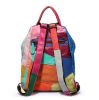 Retro Genuine Leather Backpack Sheepskin Lady Backpack Designer Travel Colorful Patchwork Luxury Shopper Bag Mochila