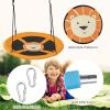 40 Inches Saucer Tree Swing Round with Adjustable Ropes and Carabiners