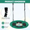 40 Inches Saucer Tree Swing Round with Adjustable Ropes and Carabiners