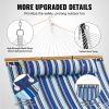 VEVOR Double Quilted Fabric Hammock, 12 FT Double Hammock with Hardwood Spreader Bars, 2 Person Quilted Hammock with Detachable Pillow and Chains for