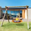 40 Inches Saucer Tree Swing Round with Adjustable Ropes and Carabiners