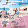 2 Packs 5-Position Outdoor Folding Backpack Beach Table Chair Reclining Chair Set