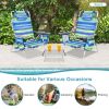 2 Packs 5-Position Outdoor Folding Backpack Beach Table Chair Reclining Chair Set