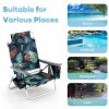 2 Packs 5-Position Outdoor Folding Backpack Beach Table Chair Reclining Chair Set