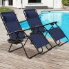 2 Pieces Oversize Lounge Chair with Cup Holder of Heavy Duty for outdoor