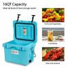 16 Quart 24-Can Capacity Portable Insulated Ice Cooler with 2 Cup Holders