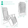 2 Pieces Folding Lounge Chair with Zero Gravity