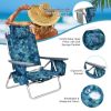 2 Packs 5-Position Outdoor Folding Backpack Beach Table Chair Reclining Chair Set