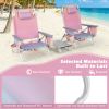 2 Packs 5-Position Outdoor Folding Backpack Beach Table Chair Reclining Chair Set