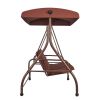 VEVOR 3-Seat Patio Swing Chair, Converting Canopy Swing, Outdoor Patio Porch with Adjustable Canopy, Removable Thick Cushion and Alloy Steel Frame, fo