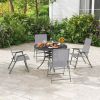 Set of 4 Patio Folding Chair Set with Rustproof Metal Frame