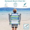 2 Packs 5-Position Outdoor Folding Backpack Beach Table Chair Reclining Chair Set