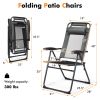 2 Pieces Patio Adjustable Folding Recliner Chairs with 7 Level Adjustable Backrest