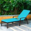 Outdoor Adjustable Reclining Patio Rattan Lounge Chair with Adjustable Backrest