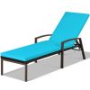 Outdoor Adjustable Reclining Patio Rattan Lounge Chair with Adjustable Backrest