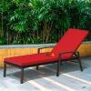 Outdoor Adjustable Reclining Patio Rattan Lounge Chair with Adjustable Backrest