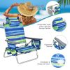 2 Packs 5-Position Outdoor Folding Backpack Beach Table Chair Reclining Chair Set